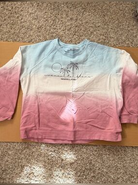 Margaritaville Adult Dip-Dye Pink White Blue Crewneck Sweatshirt